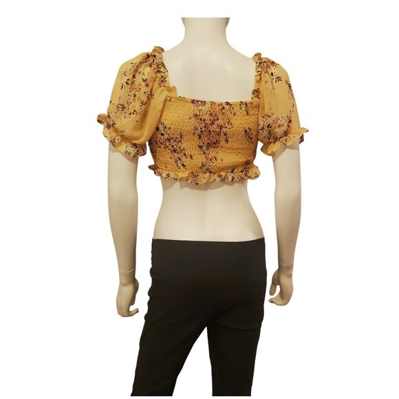 Floral Ruffled Midriff Top - Picture 3 of 3